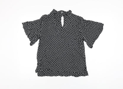 Womens UK Size M Zara Black Basic Blouse