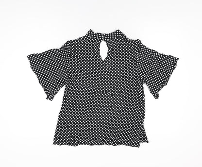 Womens UK Size M Zara Black Basic Blouse