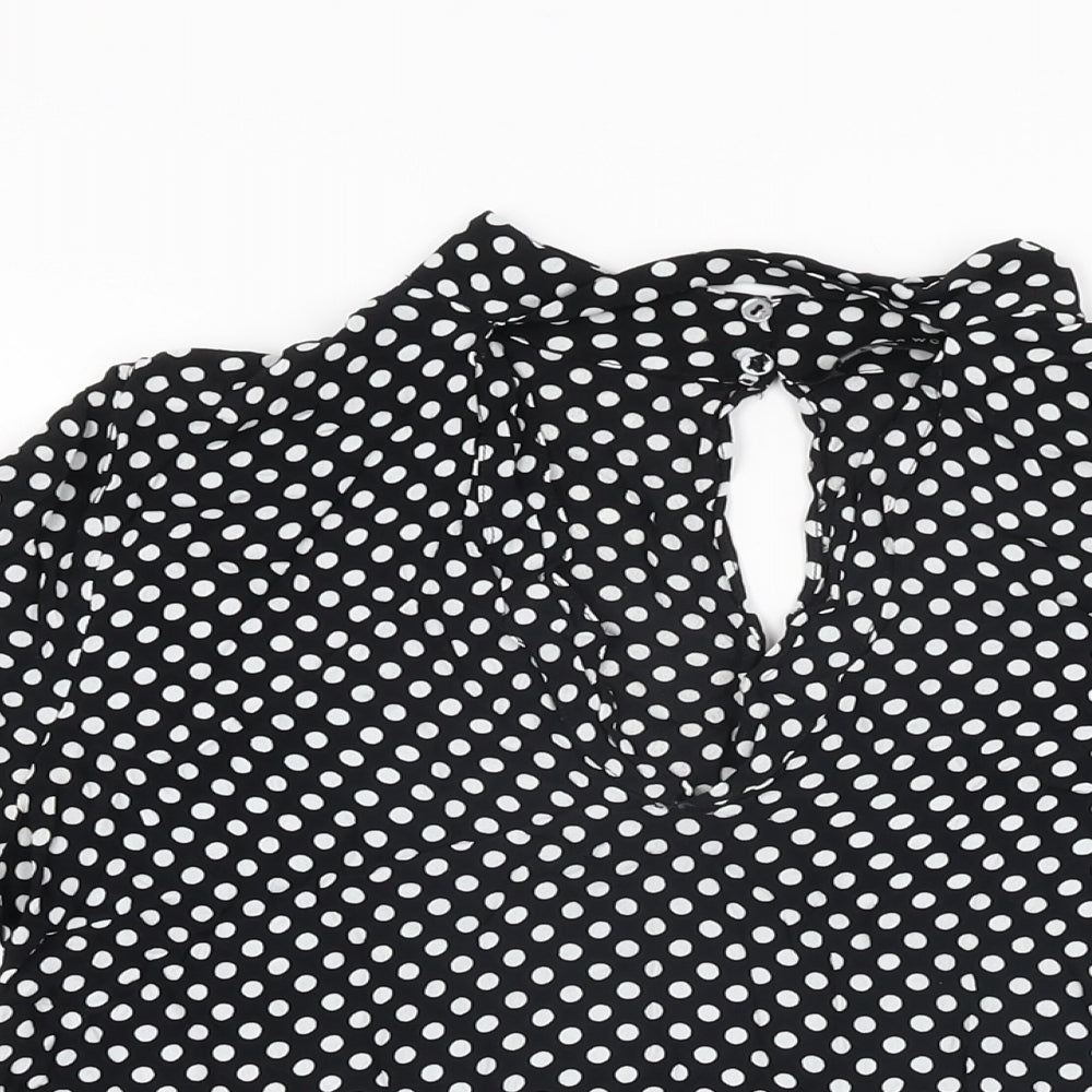 Womens UK Size M Zara Black Basic Blouse