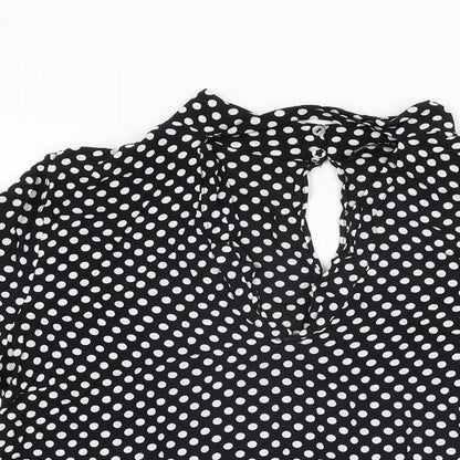 Womens UK Size M Zara Black Basic Blouse