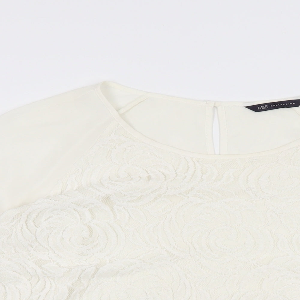 Womens UK Size 16 Marks and Spencer White Basic Blouse