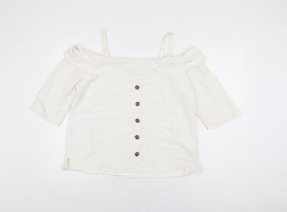 Womens UK Size 16 Soon White Basic Blouse