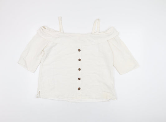 Womens UK Size 16 Soon White Basic Blouse