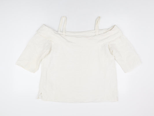 Womens UK Size 16 Soon White Basic Blouse