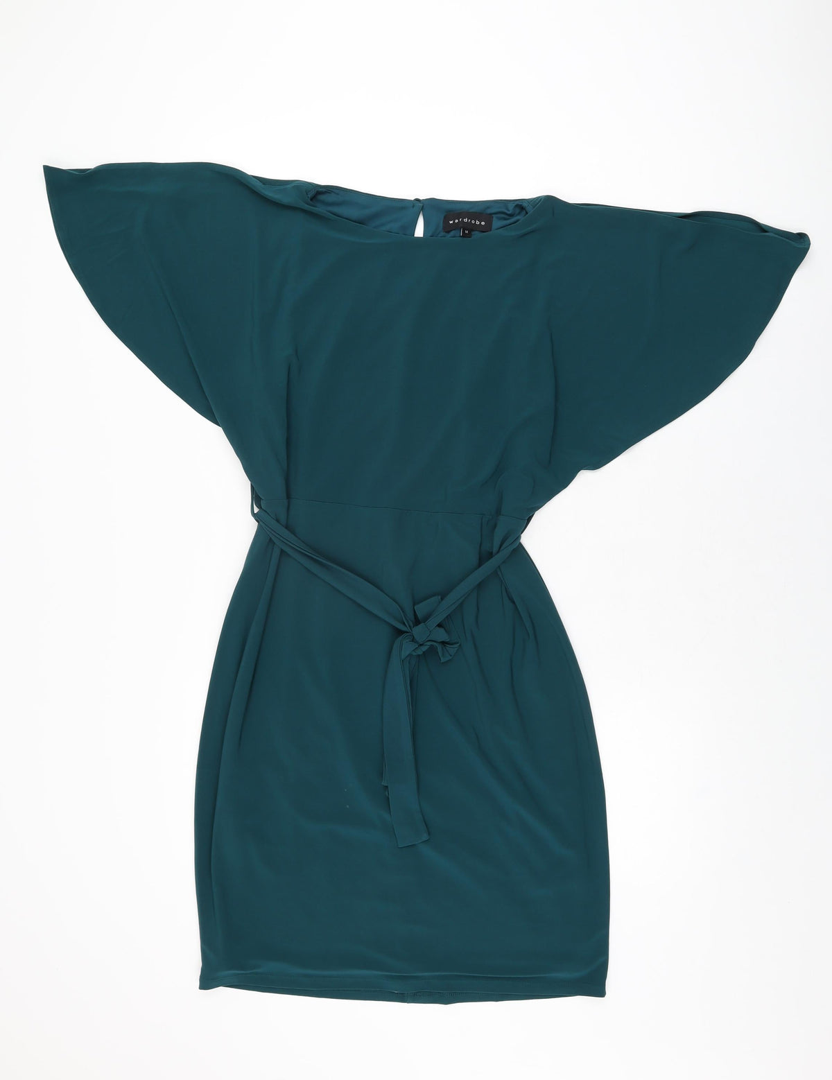 Wardrobe Womens Green Polyester Shift Size M Boat Neck Pullover