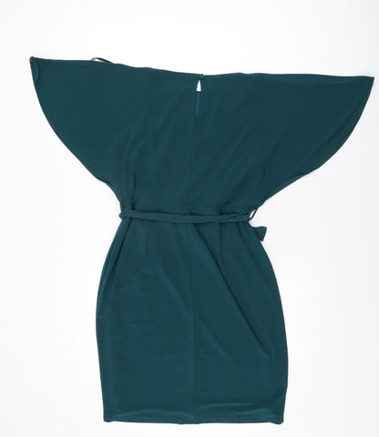 Wardrobe Womens Green Polyester Shift Size M Boat Neck Pullover