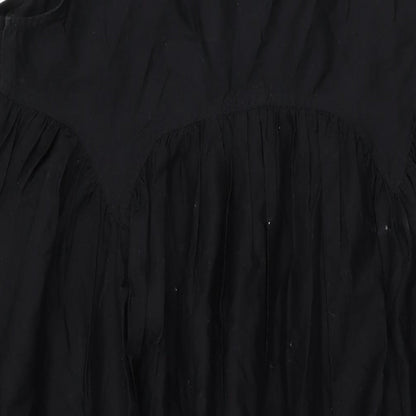 ASOS Womens Black Cotton Shift Size 16 Scoop Neck Pullover