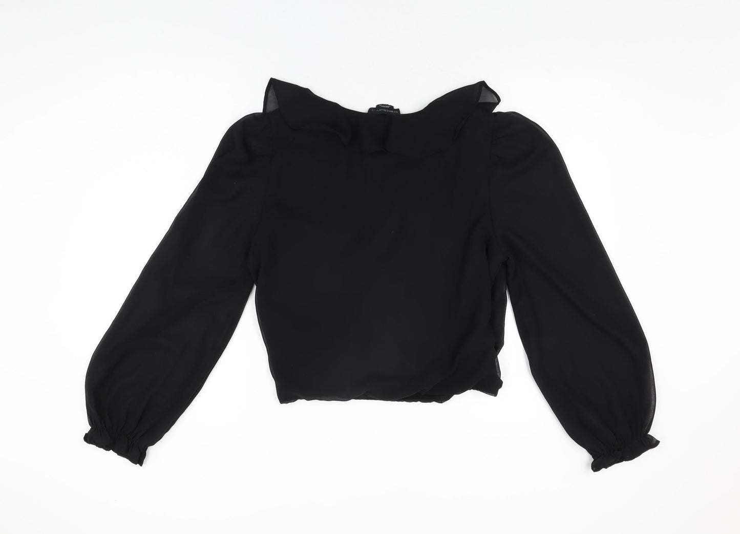 Womens UK Size M Wednesday's Girl Black Wrap Blouse