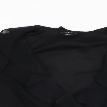 Womens UK Size M Wednesday's Girl Black Wrap Blouse