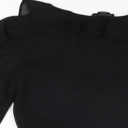 Womens UK Size M Wednesday's Girl Black Wrap Blouse