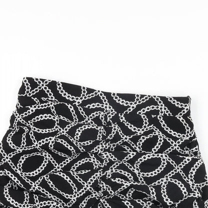 Misspap Womens Black Geometric Polyester Mini Skirt Size 8 Zip