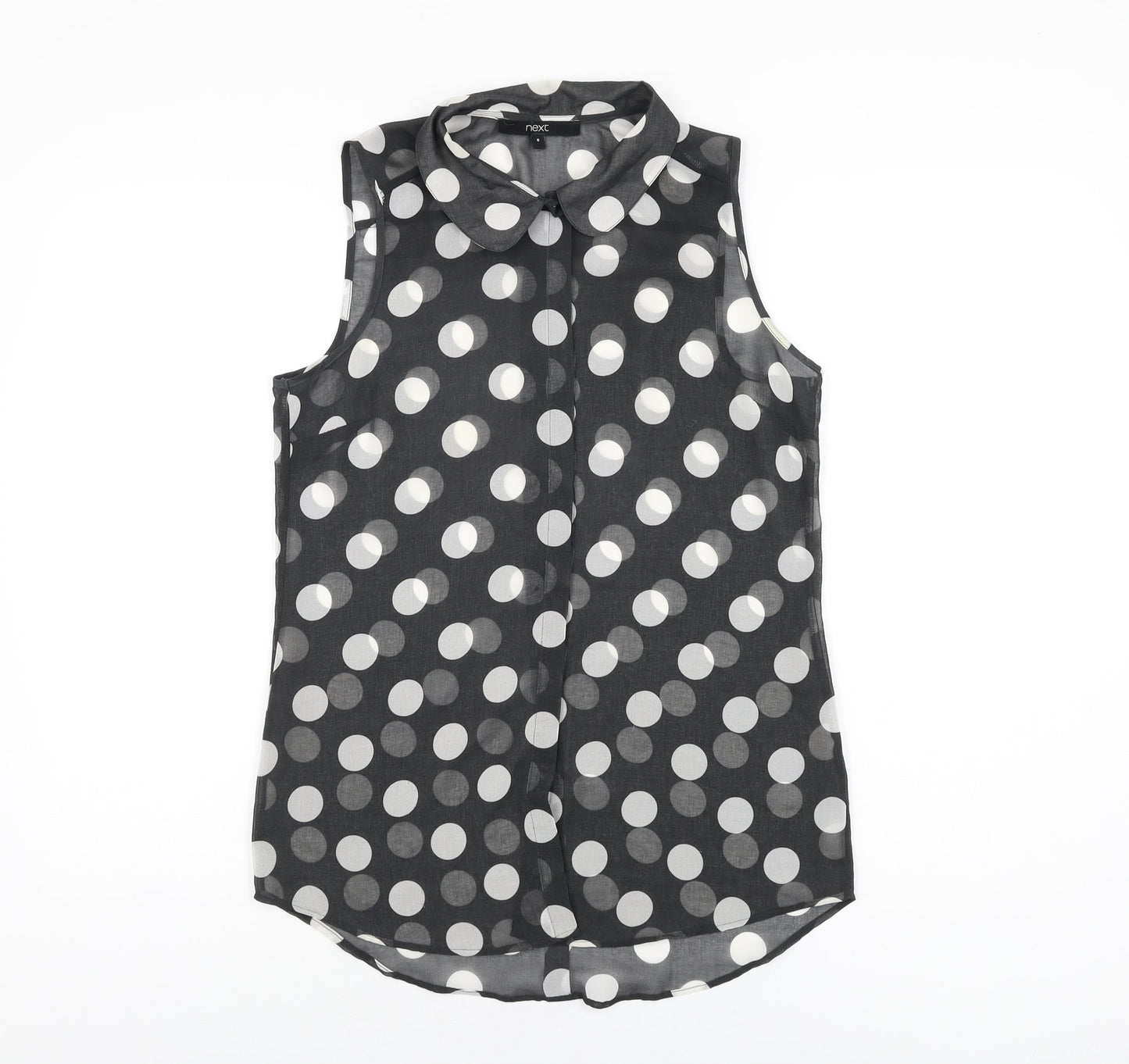 Womens UK Size 8 NEXT Black Basic Button-Up