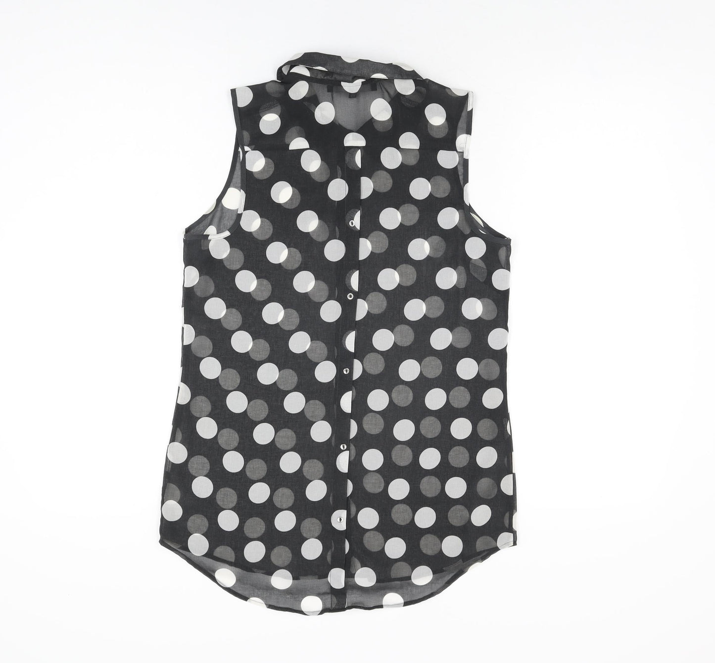 Womens UK Size 8 NEXT Black Basic Button-Up