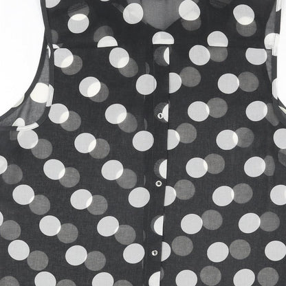Womens UK Size 8 NEXT Black Basic Button-Up