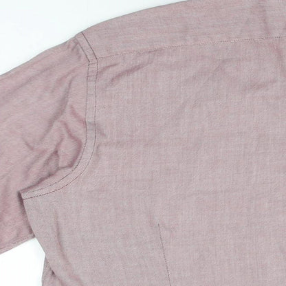 Red Herring Mens Red Polyester Dress Shirt Size 42 Collared Button