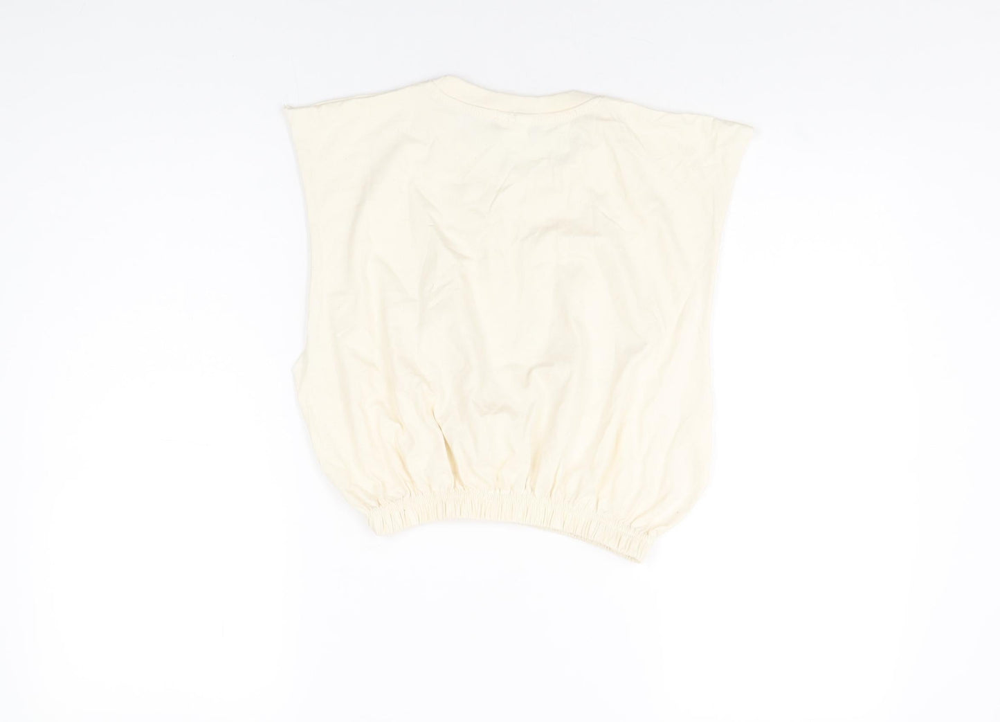 Womens UK Size S PRETTYLITTLETHING Ivory Cropped T-Shirt