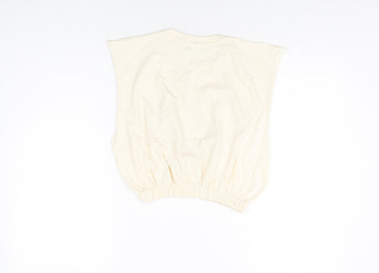 Womens UK Size S PRETTYLITTLETHING Ivory Cropped T-Shirt