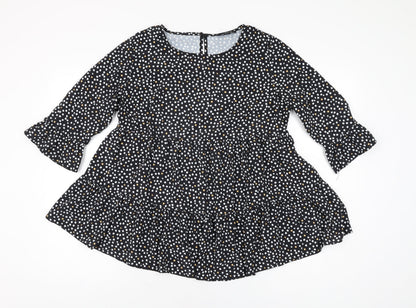 Womens UK Size 8 New Look Black Basic Blouse