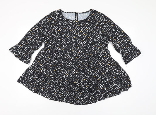 Womens UK Size 8 New Look Black Basic Blouse