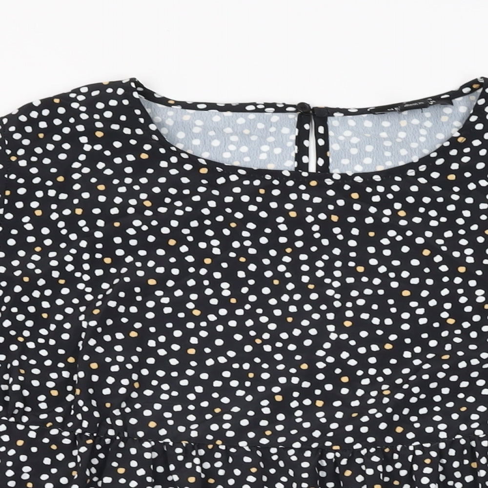 Womens UK Size 8 New Look Black Basic Blouse