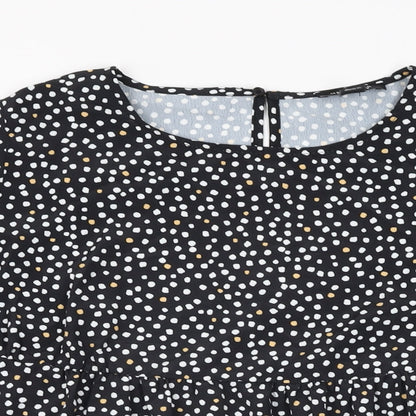 Womens UK Size 8 New Look Black Basic Blouse