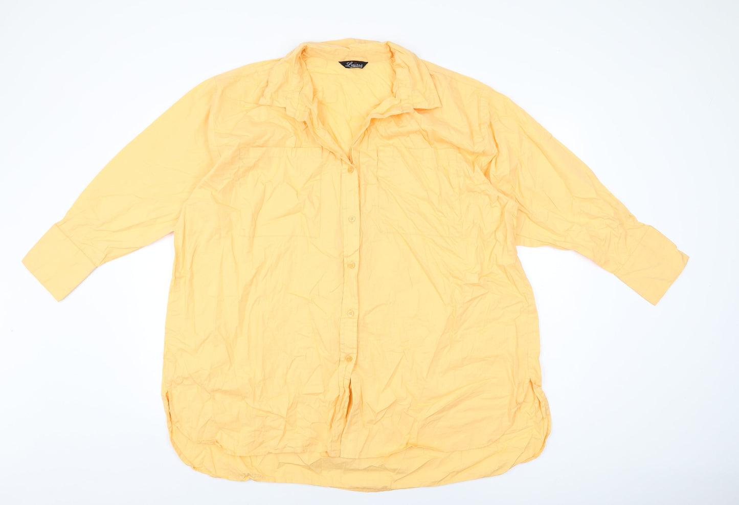 Womens UK Size 20 Love Yours Orange Basic Button-Up