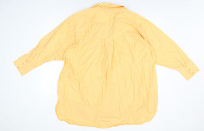 Womens UK Size 20 Love Yours Orange Basic Button-Up