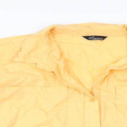 Womens UK Size 20 Love Yours Orange Basic Button-Up