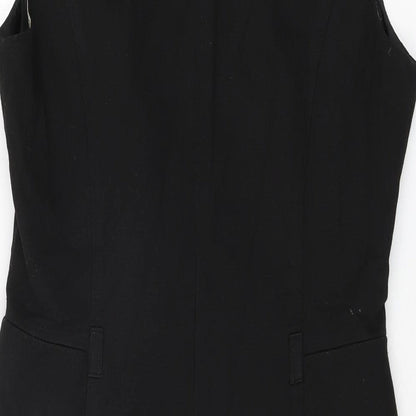 NEXT Womens Black Polyester Bodycon Size 10 V-Neck Zip