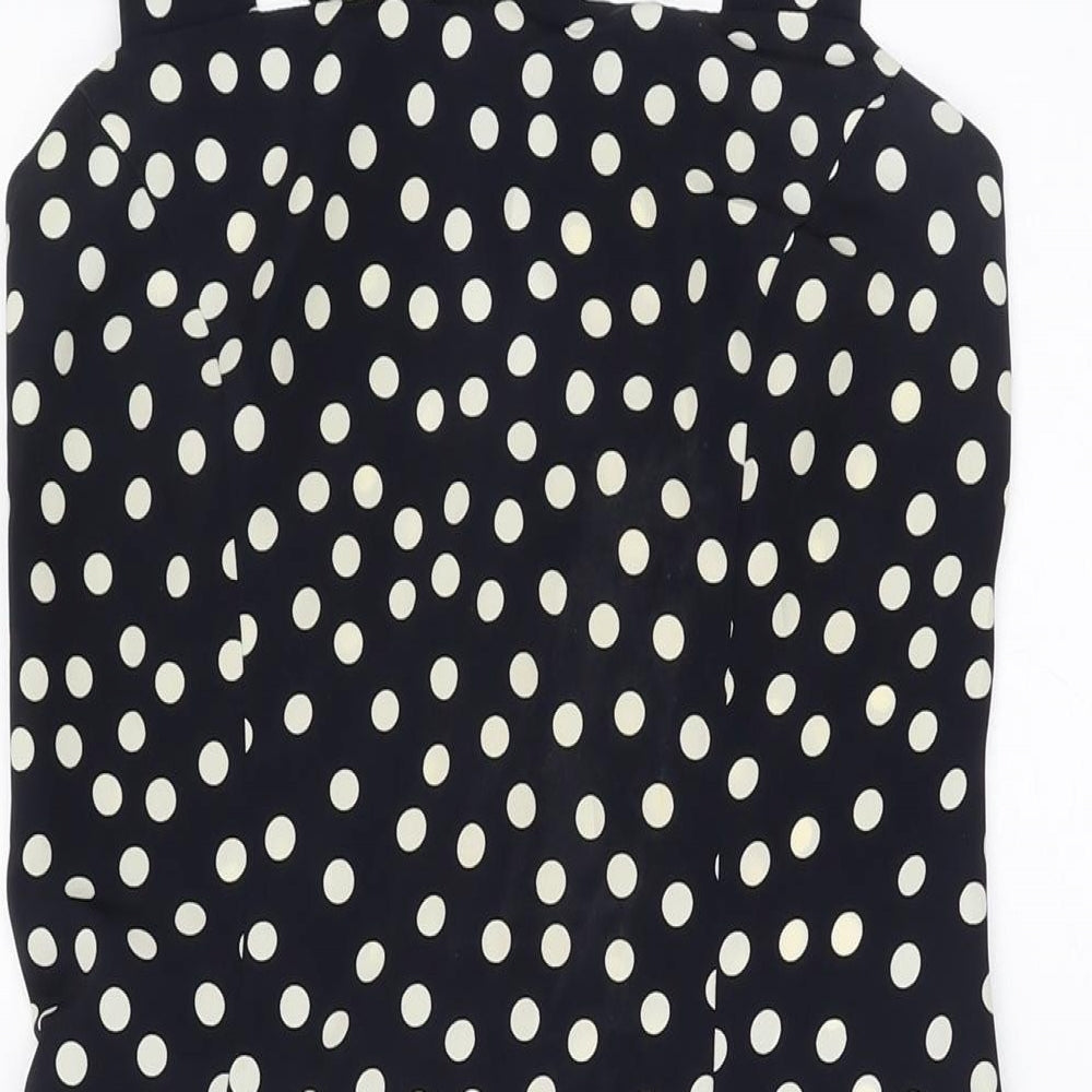 Principles Womens Blue Polka Dot Polyester A-Line Size 10 Square Neck Zip