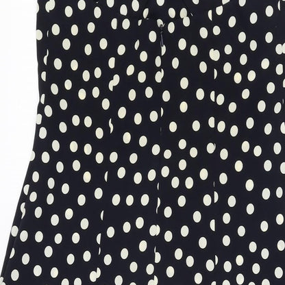Principles Womens Blue Polka Dot Polyester A-Line Size 10 Square Neck Zip