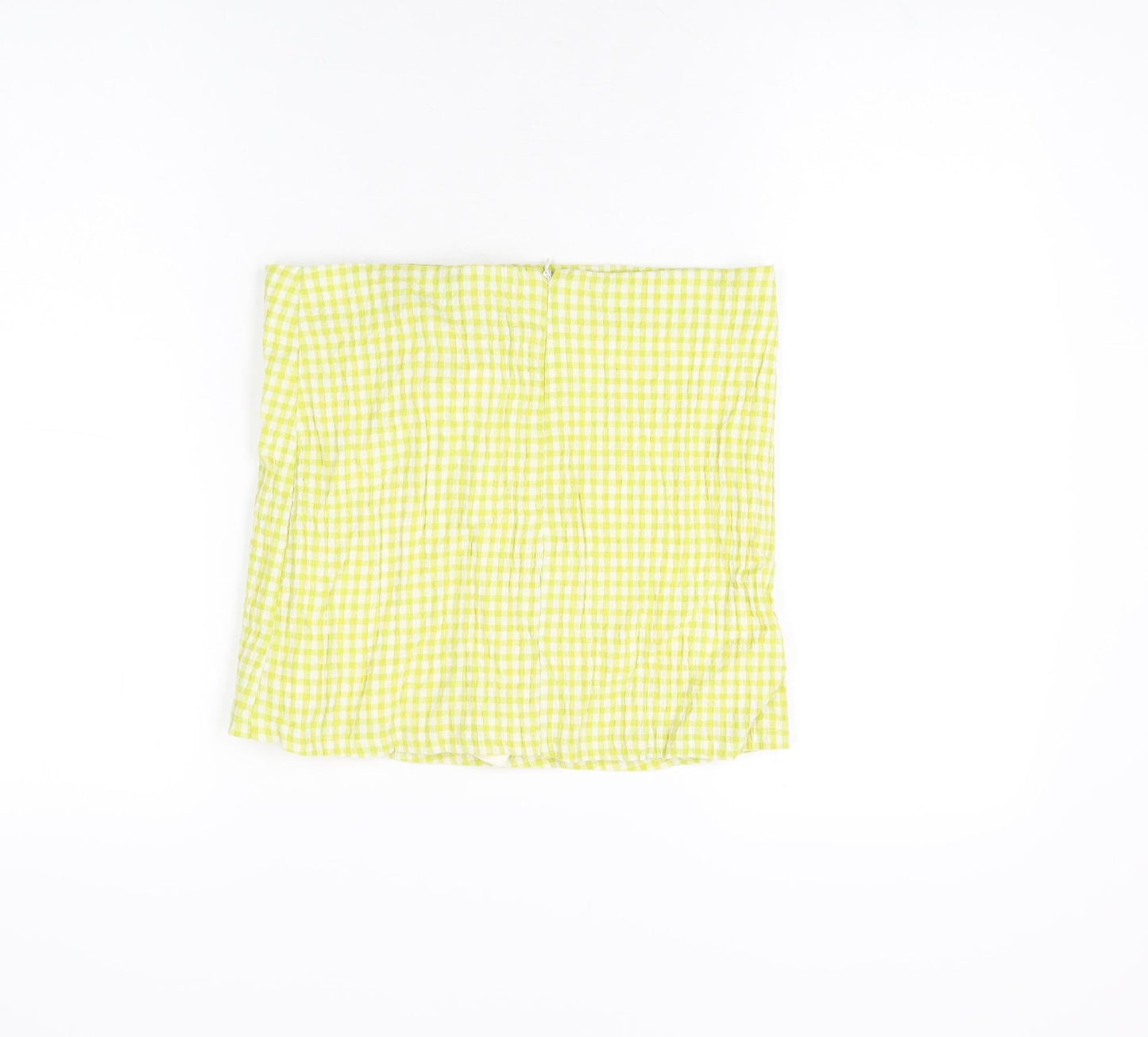 Pull&Bear Womens Yellow Geometric Polyester Skort Skirt Size M Zip