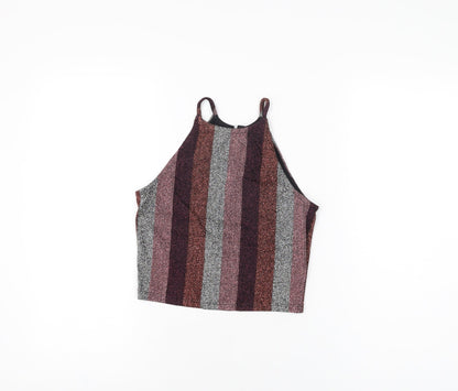 Womens UK Size 8 Topshop Multicoloured Cropped T-Shirt