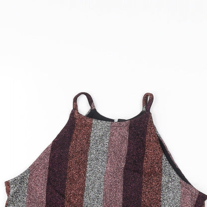 Womens UK Size 8 Topshop Multicoloured Cropped T-Shirt