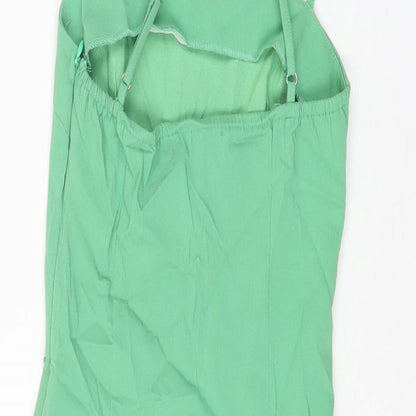 Motel Womens Green Rayon Mini Size XS Square Neck Zip