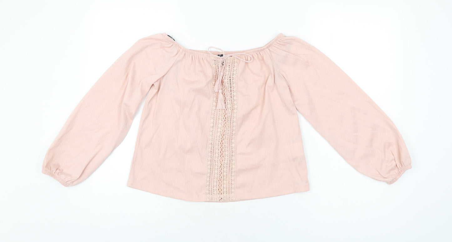 Womens UK Size S H&M Pink Basic T-Shirt