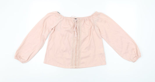 Womens UK Size S H&M Pink Basic T-Shirt
