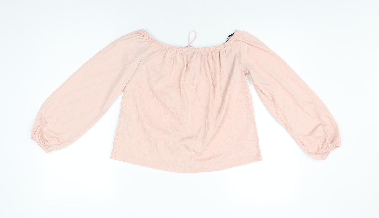 Womens UK Size S H&M Pink Basic T-Shirt