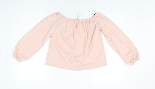Womens UK Size S H&M Pink Basic T-Shirt