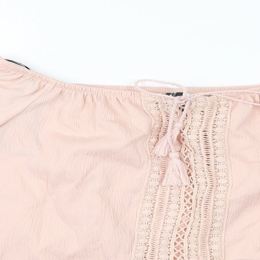 Womens UK Size S H&M Pink Basic T-Shirt