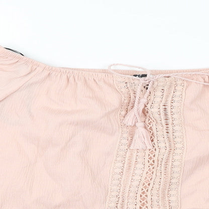 Womens UK Size S H&M Pink Basic T-Shirt