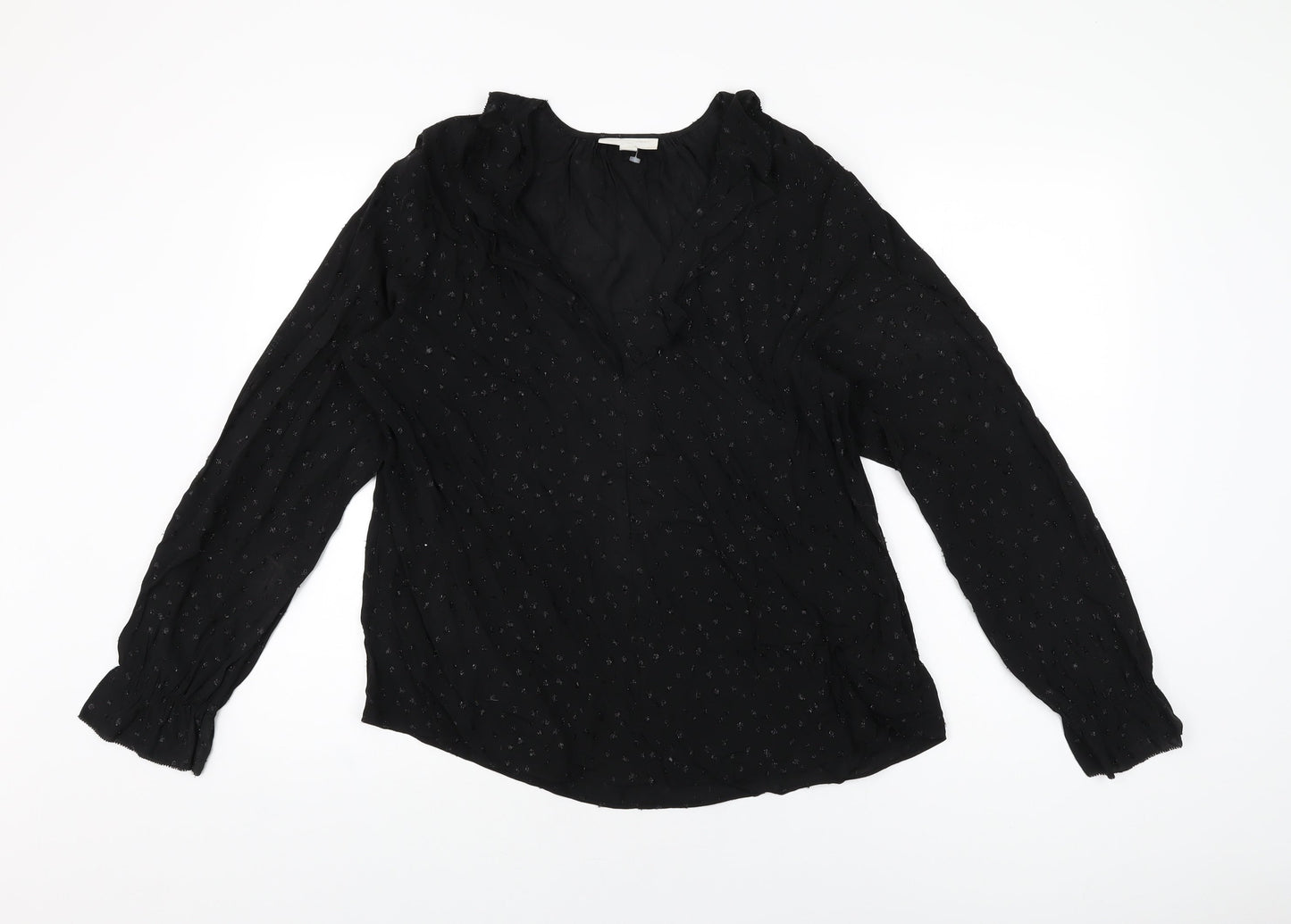 Womens UK Size 10 The White Company Black Basic Blouse