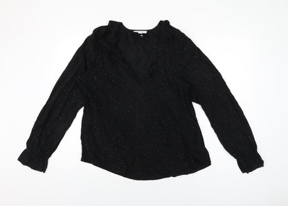 Womens UK Size 10 The White Company Black Basic Blouse