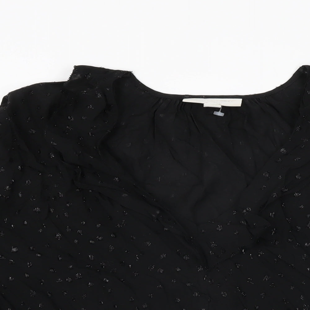 Womens UK Size 10 The White Company Black Basic Blouse