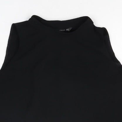Womens UK Size M Zara Black Basic Blouse