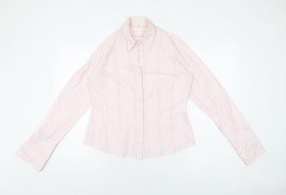 Womens UK Size 14 Marks and Spencer Pink Basic Button-Up