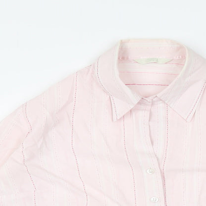 Womens UK Size 14 Marks and Spencer Pink Basic Button-Up