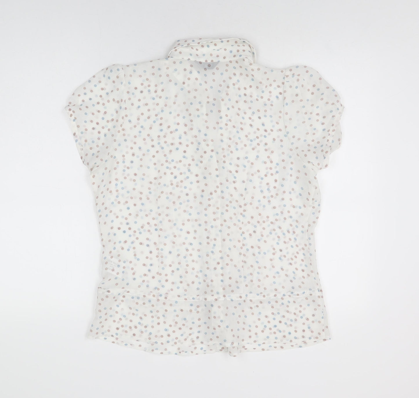 Womens UK Size 14 Ellie Louise White Basic Button-Up