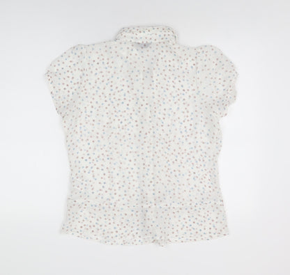 Womens UK Size 14 Ellie Louise White Basic Button-Up