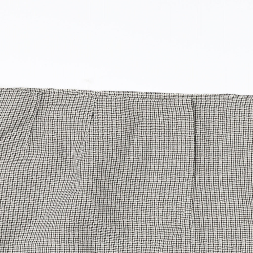 Marks and Spencer Womens Brown Geometric Polyester A-Line Skirt Size 22 Zip